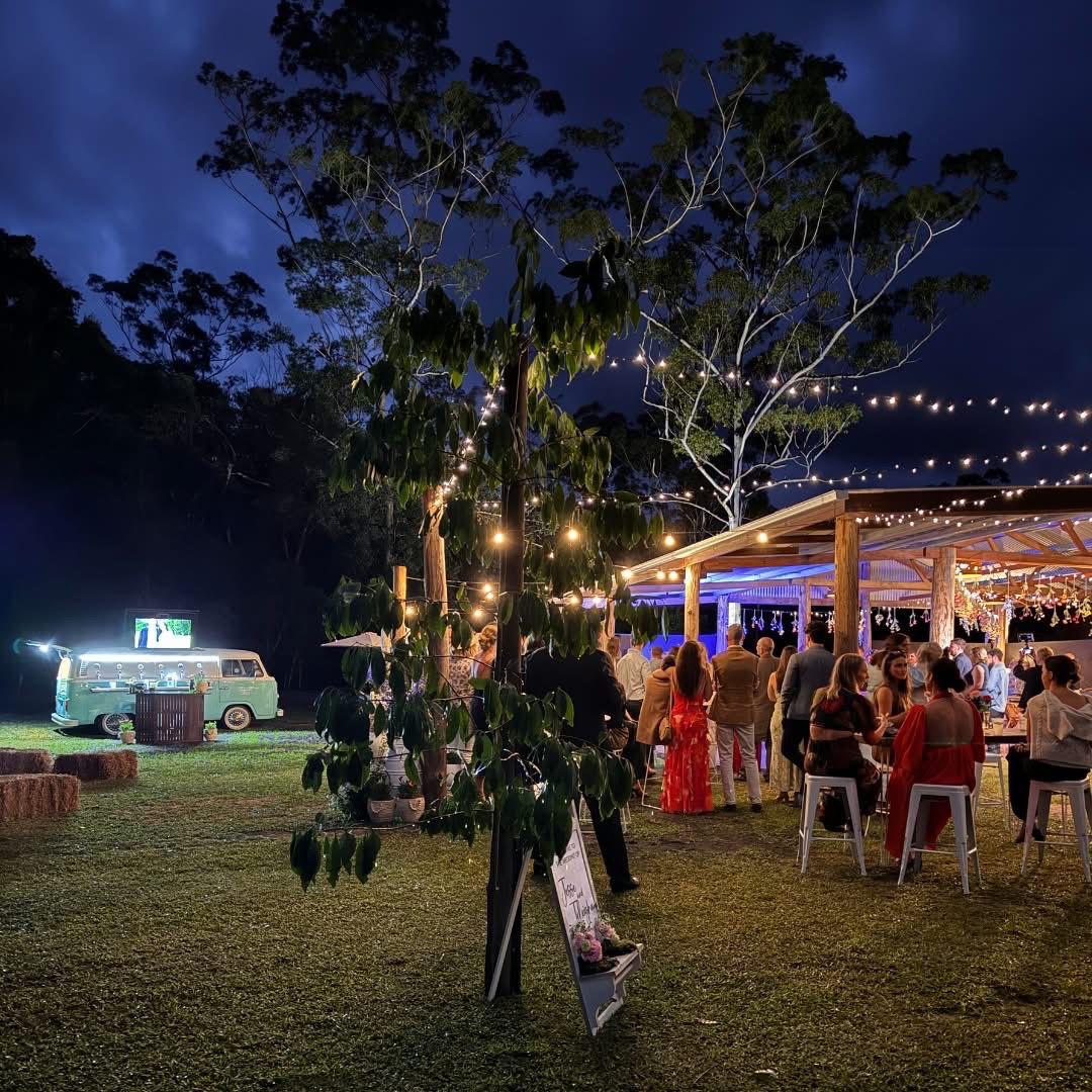 A close-up of the stylishly converted Drink Up mobile bar, showing details of the woodwork and taps.